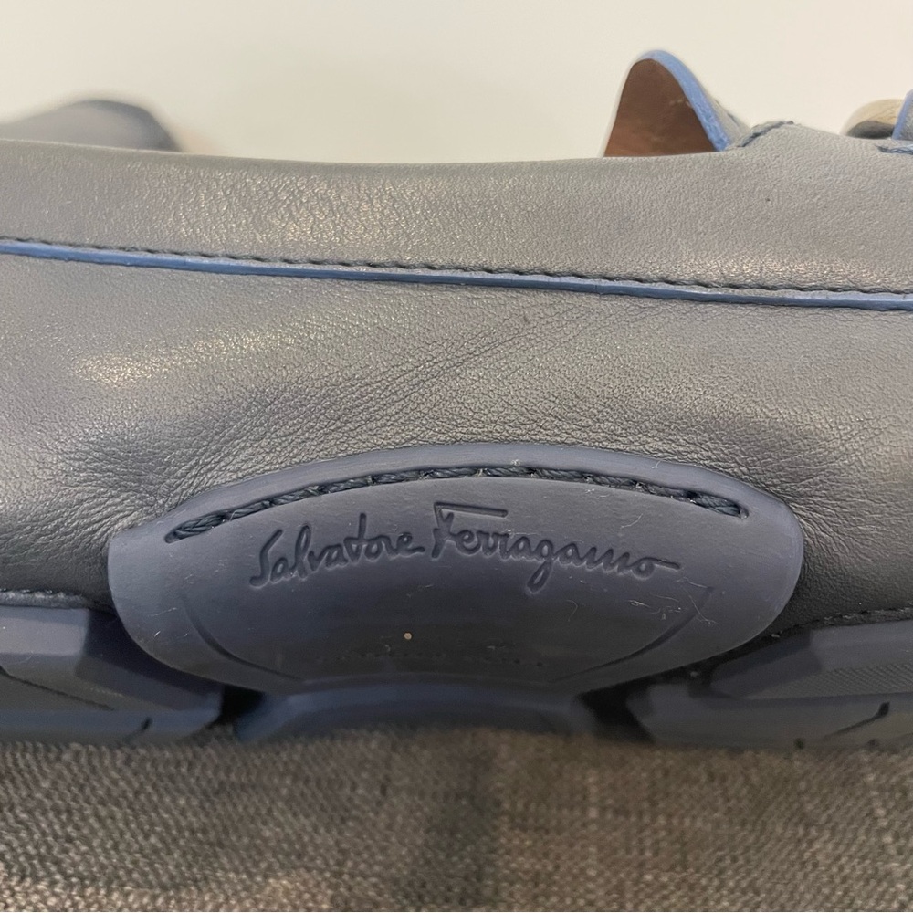 SALVATORE FERRAGAMO Women’s Horsebit Loafers - Storm Blue Size 8.5 - Picture 11 of 13